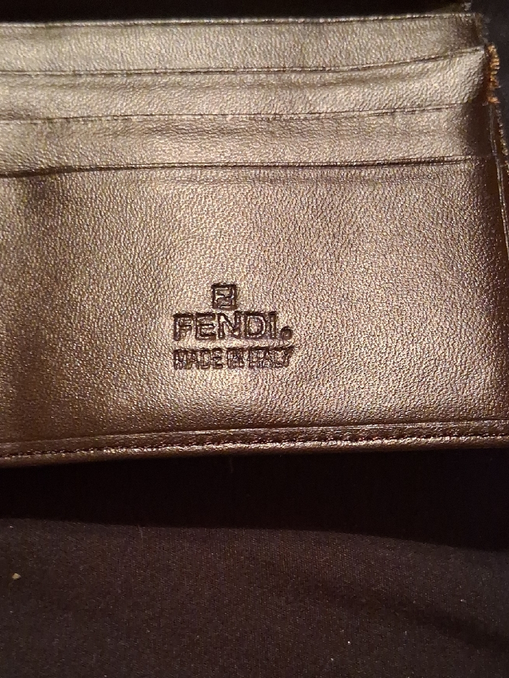 Fendi Brown leather metallic Folded Continental Wallet - Picture 7 of 10